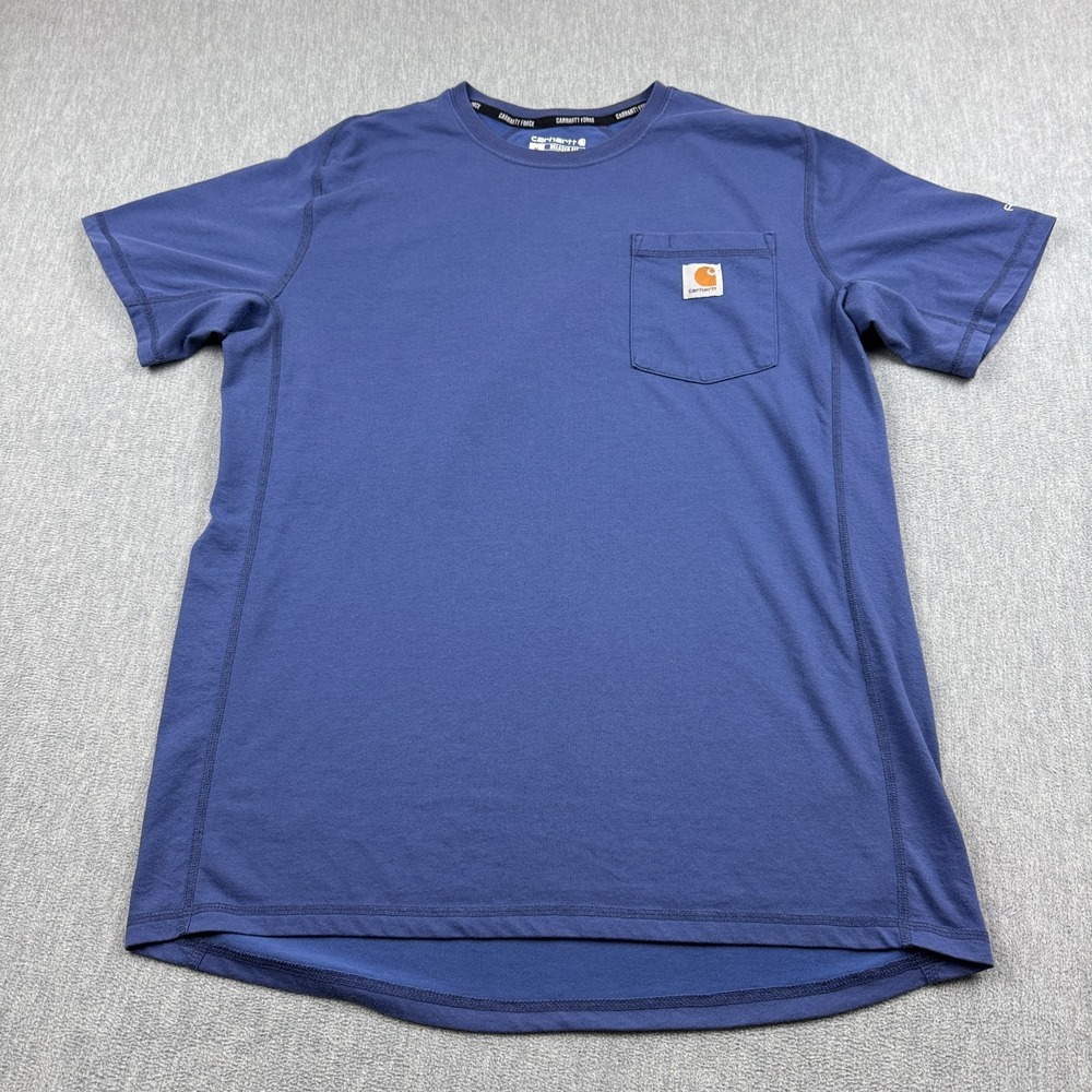 Carhartt Force Shirt Men Medium Purple Relaxed Fit Midweight Short-Sleeve Pocket